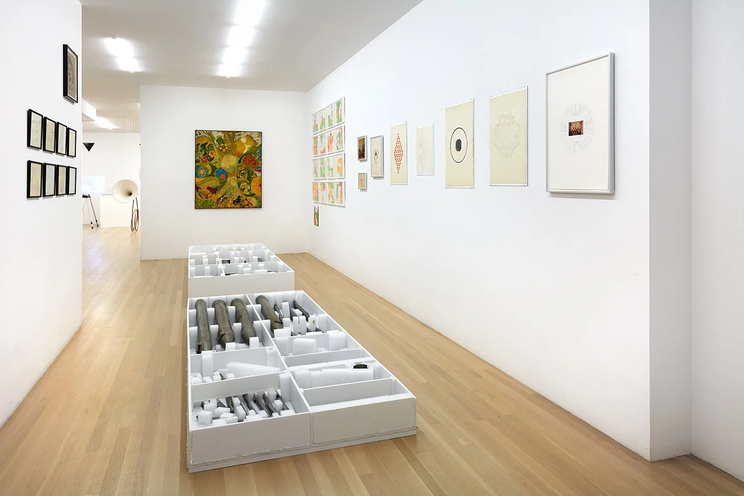 an exhibition organized by Diedrich Diederichsen amp Christopher Müller feat. Marcus Behmer, Stefan George, Rainer Werner Fassbinder, Hans Henny Jahnn, Lutz Bacher, Hans Kayser, Ludwig Gosewitz, Jordan Belson, Hapshash and the Coloured Coat, The Fool, Rogério Duarte, The Red KrayolaMayo Thompson, Walter de Maria, Sigmar Polke, Emil Schult, Isaac Abrams, John McCracken, Pedro Bell, Kai Althoff, Henrik Olesen, Öyvind Fahlström, Karlheinz Stockhausen, Sun Ra, Hartmut Geerken, Albert Oehlen, Jack Goldstein, Jutta Koether, Isa Genzken, Palermo, John Coltrane, Tony Conrad — Cosmic Communities Coming Out Into Outer Space Homofuturism, Applied Psychedelia amp Magic Connectivity — Exhibitions — Galerie Buchholz — Image 26