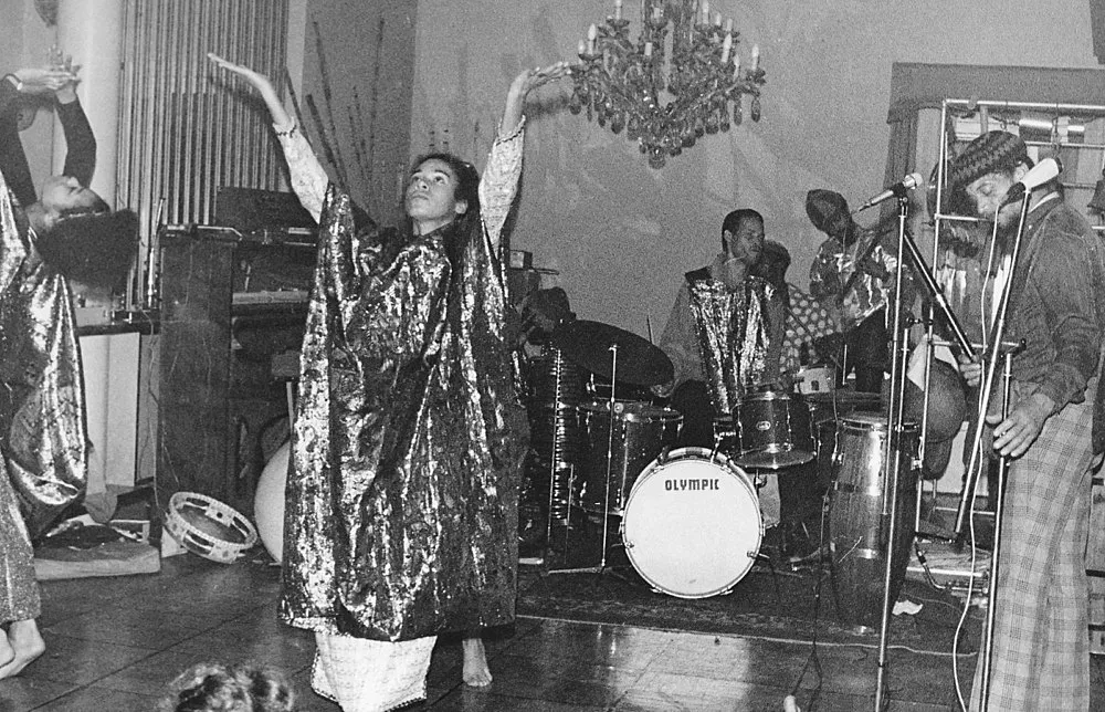 an exhibition organized by Diedrich Diederichsen amp Christopher Müller feat. Marcus Behmer, Stefan George, Rainer Werner Fassbinder, Hans Henny Jahnn, Lutz Bacher, Hans Kayser, Ludwig Gosewitz, Jordan Belson, Hapshash and the Coloured Coat, The Fool, Rogério Duarte, The Red KrayolaMayo Thompson, Walter de Maria, Sigmar Polke, Emil Schult, Isaac Abrams, John McCracken, Pedro Bell, Kai Althoff, Henrik Olesen, Öyvind Fahlström, Karlheinz Stockhausen, Sun Ra, Hartmut Geerken, Albert Oehlen, Jack Goldstein, Jutta Koether, Isa Genzken, Palermo, John Coltrane, Tony Conrad — Cosmic Communities Coming Out Into Outer Space Homofuturism, Applied Psychedelia amp Magic Connectivity — Exhibitions — Galerie Buchholz — Image 00