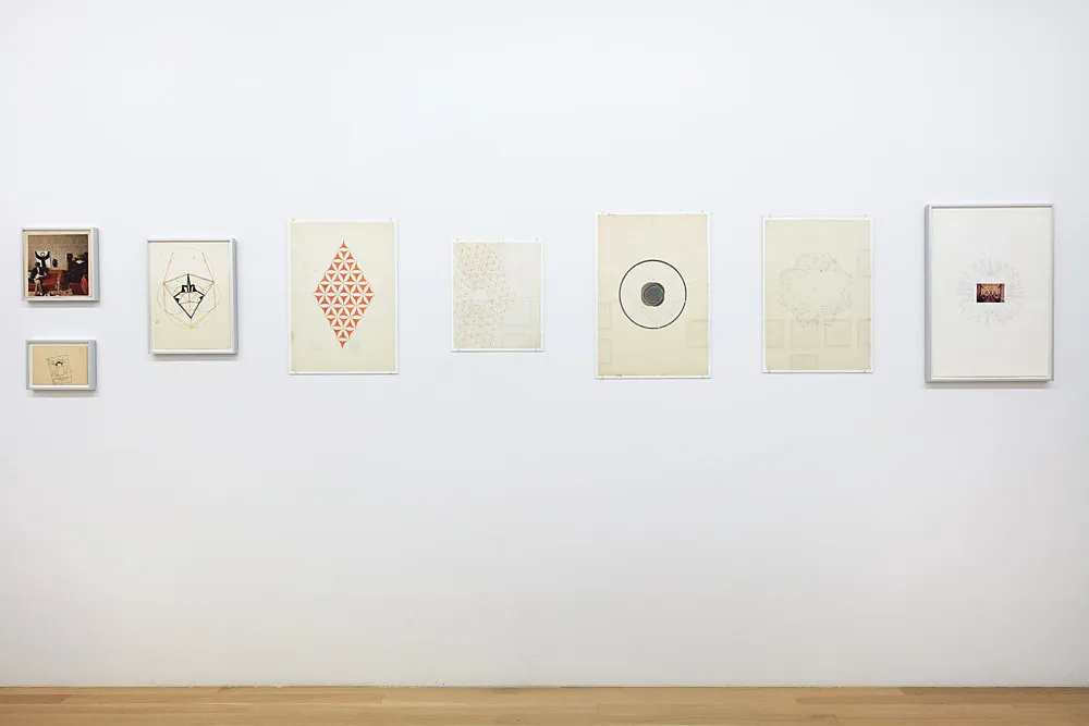 an exhibition organized by Diedrich Diederichsen amp Christopher Müller feat. Marcus Behmer, Stefan George, Rainer Werner Fassbinder, Hans Henny Jahnn, Lutz Bacher, Hans Kayser, Ludwig Gosewitz, Jordan Belson, Hapshash and the Coloured Coat, The Fool, Rogério Duarte, The Red KrayolaMayo Thompson, Walter de Maria, Sigmar Polke, Emil Schult, Isaac Abrams, John McCracken, Pedro Bell, Kai Althoff, Henrik Olesen, Öyvind Fahlström, Karlheinz Stockhausen, Sun Ra, Hartmut Geerken, Albert Oehlen, Jack Goldstein, Jutta Koether, Isa Genzken, Palermo, John Coltrane, Tony Conrad — Cosmic Communities Coming Out Into Outer Space Homofuturism, Applied Psychedelia amp Magic Connectivity — Exhibitions — Galerie Buchholz — Image 00